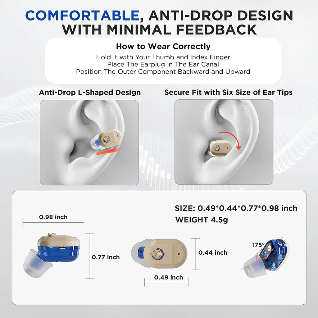ClearSound Display hearing amplifier in charging case